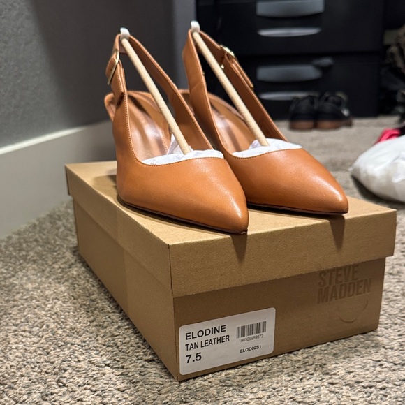 Steve Madden Elodine Tan Leather heels 7.5 - Picture 9 of 9